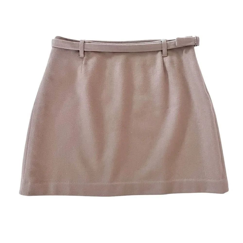 The Limited Camel Color Wool Mini Skirt